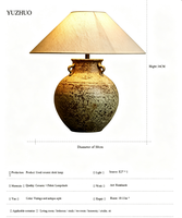 Wabi-sabi tarzı vintage seramik LED masa lambası, oteller, misafirhaneler ve kulüpler için.