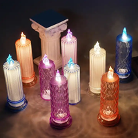 Bougie LED sans flamme en plastique en forme de rose avec halo de réfraction pour la maison, la Saint-Valentin, les anniversaires, les fêtes et les jours fériés