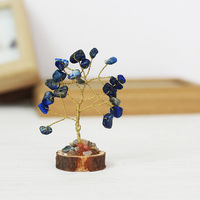Ensemble d'arbres de vie en cristal sur base en bois, décorations pour le bureau et la maison, emballage en boîte en papier, vente en gros