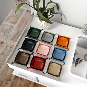 YY, venta al por mayor, bandeja de cuero de dos pisos, stock listo para llaves, monedas, teléfono, billetera y joyería en <span class=keywords><strong>cocina</strong></span> y sala de estar - Product Image 1