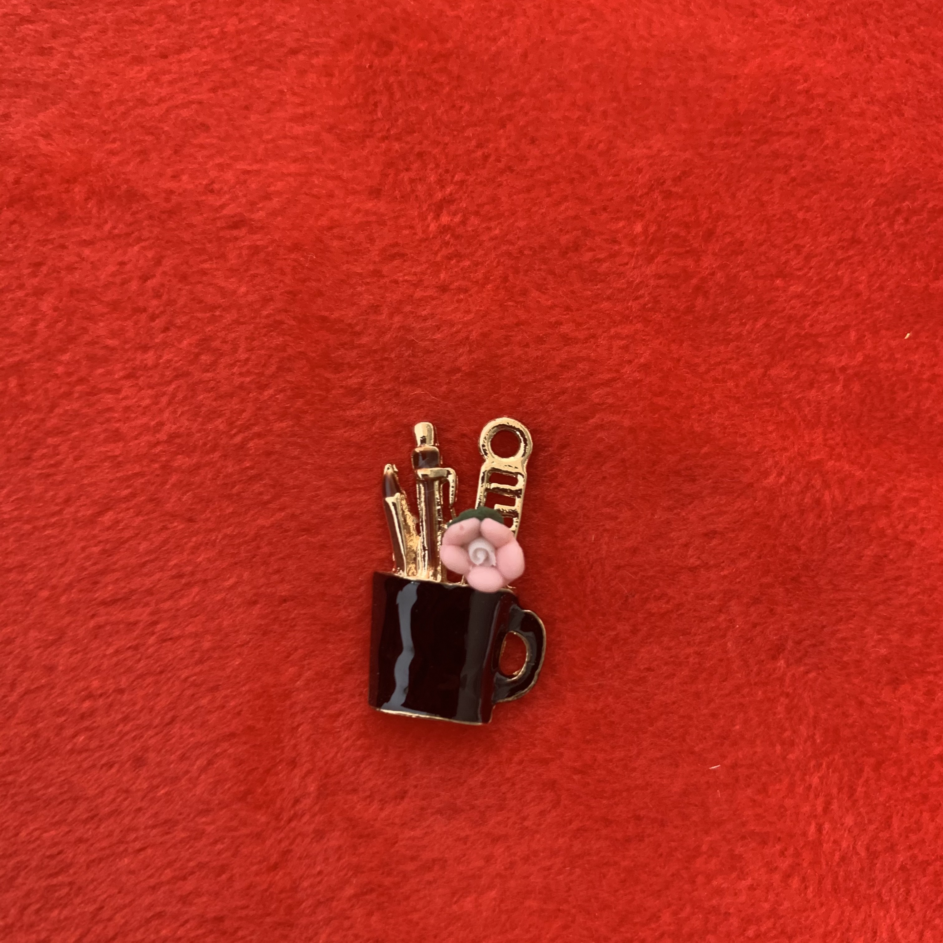 Fiore dorato/nero/rosa