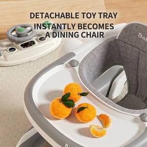 Marche-bébé 3 en 1 avec balançoire et <span class=keywords><strong>chaise</strong></span> haute, marche-bébé pliable en plastique avec roues, siège réglable en hauteur pour bébé - Product Image 3