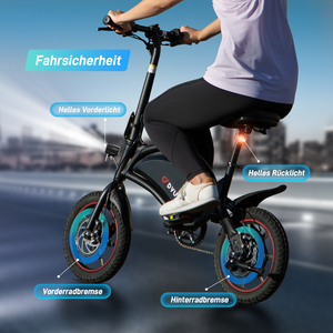 Bicicleta Eléctrica Plegable Urbana de 14 Pulgadas, Batería de Litio de 36V 10Ah, Motor sin Escobillas, Asistencia al Pedaleo - Product Image 3