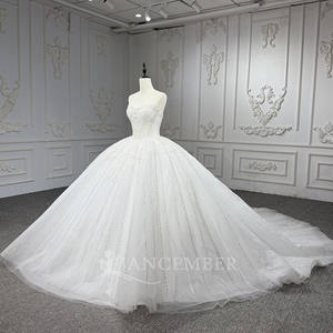 Jancember 6861 Hermosas lentejuelas Sweetheart Empire Vestidos de noche de boda de cola larga - Product Image 2