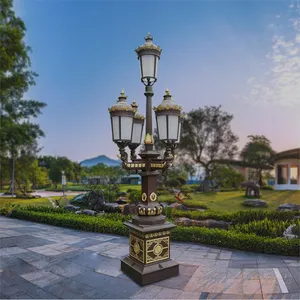 Nhà Máy OEM Đúc Nhôm Lamppost Phong Cách Cũ Ánh Sáng Đường Phố Với Đèn