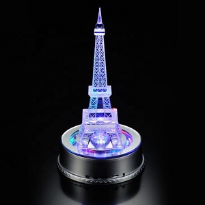 Sculpture de tour de bâtiment célèbre personnalisée en cristal, modèle de tour Eiffel de <span class=keywords><strong>Paris</strong></span> - Product Image 1