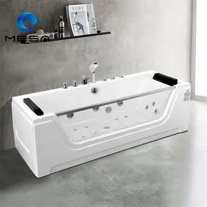 Corner whirlpool bath tub acrylic massage bathtub with tempered glass