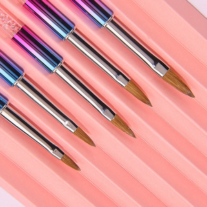 Oem tinh thể màu hồng kim cương kolinsky Acrylic Nail Brush 100% kolinsky Acrylic Nail Brush cho móng tay Acrylic đặt hàng tối thiểu - Product Image 4