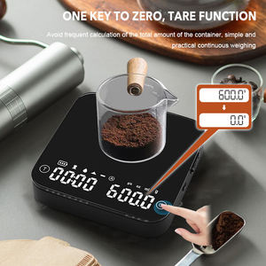 Baterías USB LED blancas de alta precisión 2000G 0,1G Grano de café Pesaje Pequeña báscula de café digital electrónica con temporizador - Product Image 2