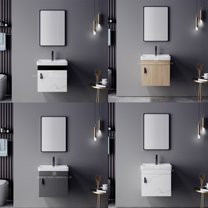 Muebles <span class=keywords><strong>de</strong></span> <span class=keywords><strong>Baño</strong></span> Modernos y Sencillos, <span class=keywords><strong>Pequeños</strong></span>, Montados en la Pared, Gabinete <span class=keywords><strong>de</strong></span> Madera Contrachapada con Lavabo y Espejo - Product Image 2