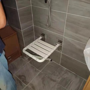 Lavni Wall Mounted <b>Shower</b> <b>Stool</b> Yellow Plastic Stainless Steel Anti Slip 300 Lb Capacity Bathroom Safety Equipment - Product Image 3