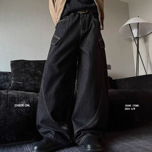 Retro Original Farbe Scimitar Jeans, Herren und Damen Trendy Brand Große Tasche Banane Wide-Leg Work <span class=keywords><strong>Pants</strong></span> - Product Image 2