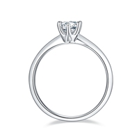 Bague de femme en or, anneau respirant de haute qualité, en argent Sterling momanite véritable 0.5/1/1.5/2/3/4/5 carats, bijoux cadeau