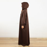 Abaya d'hiver personnalisée à capuche, pull en polaire à manches longues, jilbab avec capuche, robe maxi chaude pour femmes musulmanes, vêtements islamiques