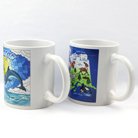 Vente en gros de tasses à café en céramique personnalisées avec logo imprimé, souvenirs en porcelaine, mugs à lait