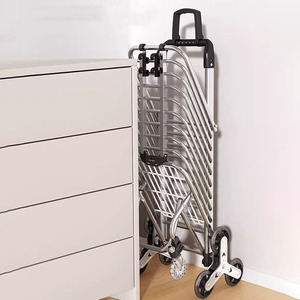 Chariot de supermarché à <span class=keywords><strong>3</strong></span> roues en alliage d'aluminium avec sac en toile amovible chariot de supermarché pliable robuste - Product Image 3