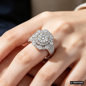Custom <b>Silver</b>/10K/14K/18K <b>Solid</b> Gold One Carat VVS-VS Quality Round Lab Grown Brilliant Cut Diamond engagement Ring - Product Image 2