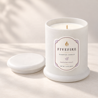 Bougie artisanale à la cire de soja parfumée à la passion fruit, à une seule mèche, dans un bocal en verre, décoration d'intérieur, mariage