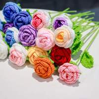 Fleurs de rose au crochet 100 % laine faites à la main de la marque Toplin, finition soignée, pour mariages islamiques, cadeaux promotionnels et décoratifs, vente en gros