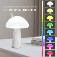 Décoration de la maison lampe de table veilleuses contrôle 3 couleurs Rechargeable style moderne lampe champignon alimentation cc pour chambre
