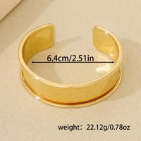 Bracelet manchette de luxe pour femme en alliage, plaqué or, design irrégulier, simple, avec breloque ouverte