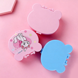 Pink Bear Shape Plastic Storage <b>Box</b> With <b>Mirror</b> Jewelry Organizer For Desk Use - Product Image 1