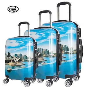 Landscape design Carry-on Hard Shell Unisex Travel Rolling Spinner Trolley Suitcase 3pcs luggage lightweight