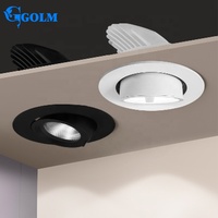 Spot encastré orientable à 360 degrés, rétractable, rotatif, réglable, en aluminium, pour éclairage encastré