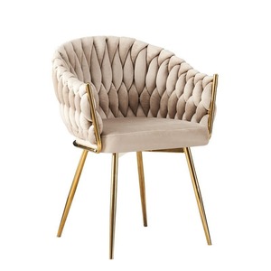 Chaises <span class=keywords><strong>en</strong></span> cuir tissé <span class=keywords><strong>en</strong></span> <span class=keywords><strong>rotin</strong></span> fait main, <span class=keywords><strong>chaise</strong></span> de <span class=keywords><strong>salle</strong></span> à <span class=keywords><strong>manger</strong></span> <span class=keywords><strong>en</strong></span> velours beige, pieds <span class=keywords><strong>en</strong></span> métal, <span class=keywords><strong>chaise</strong></span> de <span class=keywords><strong>salle</strong></span> à <span class=keywords><strong>manger</strong></span> moderne confortable <span class=keywords><strong>en</strong></span> tissu velours - Product Image 5