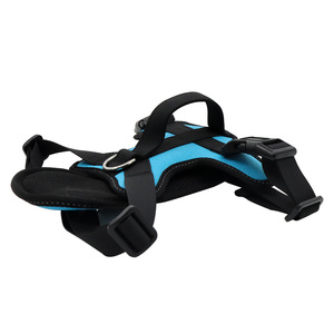 Blue <b>black</b> buckle closure Adjustable medium dog <b>harness</b> Simple style dog <b>harness</b> Padded nylon dog <b>harness</b> adjustable - Product Image 1