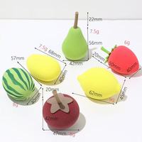 Éponge de Maquillage Série Fruit : Poire Parfumée, Fraise, Pastèque, Mangue – Hydrophile, Douce, Écologique, Lavable, pour Poudre