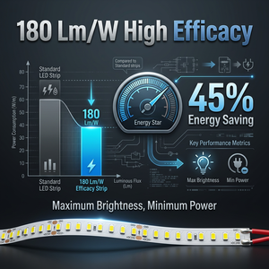 Bande lumineuse LED haute efficacité 200Lm/W 24V SMD 2835 Ra95 144LEDs/m, flexible, pour projets hôteliers de luxe - Product Image 3
