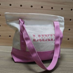 Sac fourre-tout moyen personnalisé pour cadeaux d'invités, avec poignées bicolores, poche avant à soufflet, en toile, sac de shopping pour femme - Product Image 2