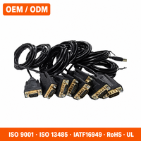 Rakitan kabel DB9 kawat penghubung RS232 dan kabel kawat kustom untuk perangkat komunikasi seri industri