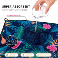 Serviette de nettoyage de sac de golf PRIMUS GOLF en microfibre à motif tropical coloré, personnalisable, à suspendre sur le sac de golf