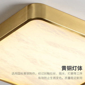 Creative All Copper Marble <b>Ceiling</b> <b>Light</b> <b>Led</b> <b>Square</b> Modern For Bedroom Hallway Study Balcony - Product Image 2