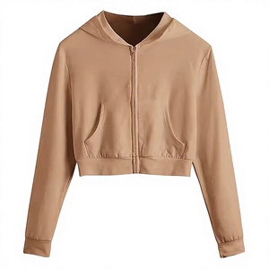 Sudadera Corta Holgada de Algodón French Terry para Mujer, Personalizable, con Capucha - Product Image 1