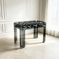 Table de baby-foot professionnelle de luxe pour intérieur, en acier inoxydable 304, verre trempé noir, personnalisable pour adultes