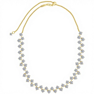 Collier ras-<span class=keywords><strong>de</strong></span>-<span class=keywords><strong>cou</strong></span> Gemnel <span class=keywords><strong>de</strong></span> luxe <span class=keywords><strong>en</strong></span> moissanite, argent sterling 925, plaqué <span class=keywords><strong>or</strong></span>, chaînes blanches brillantes, personnalisable - Product Image 1