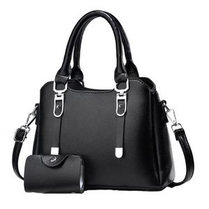 Nuevos bolsos de mano negros de gran capacidad a la moda para mujer, bolsos de hombro grandes y bonitos de PU para mujer - Product Image 1