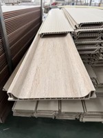 Nouveau modèle très demandé : Panneaux muraux cannelés en WPC travertin, revêtement mural décoratif intérieur en composite bois-plastique imperméable