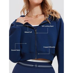 Ensemble de survêtement deux pièces pour femme : sweat à capuche court zippé et leggings taille haute – Tenue de yoga décontractée et respirante en Spandex - Product Image 2