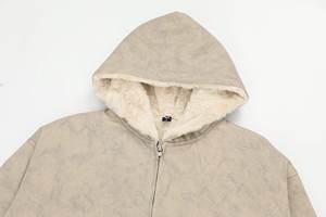 Veste <span class=keywords><strong>de</strong></span> <span class=keywords><strong>travail</strong></span> d'hiver vintage en toile délavée et lourde, doublée <span class=keywords><strong>de</strong></span> coton, avec fermeture éclair et capuche, pour chauffeur routier - Product Image 2