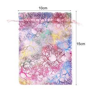 Sacs en organza <span class=keywords><strong>corail</strong></span> 10x15cm 100 pièces - <span class=keywords><strong>Pochette</strong></span> à cordon de luxe avec estampage à chaud pour bijoux, cadeaux, faveurs de <span class=keywords><strong>mariage</strong></span>, emballage - Product Image 5