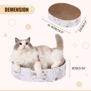 Rascador de Cartón Corrugado Ovalado Ecológico y Resistente para Gatos, Rascador de Cartón para Gatos de Interior, Protector de Muebles - Product Image 6