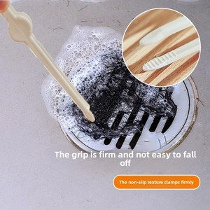 Clip de nettoyage de cheveux de salle de bain en plastique simple outil de nettoyage de vidange de toilette domestique dispositif de retrait d'objet de vidange de sol - Product Image 2