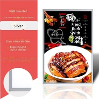 Nouvelle enseigne publicitaire lumineuse rectangulaire en aluminium avec éclairage LED extractible, ultra-mince, murale, en verre trempé, pour menu