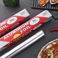 Rouleau de papier aluminium argenté de 12 pouces, jetable, pour emballer les sandwichs, la cuisson, le grillage, facile à déchirer (rouleau de 300 pieds)