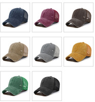 Topi Trucker Kanvas Distressed Washed ZD-2148 dengan Logo Custom untuk Olahraga Luar Ruangan, Memancing, dan Baseball