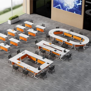 Tùy Chỉnh Đào Tạo Phòng Bàn Ghế Hình Chữ Nhật Bằng Gỗ Di Động Gấp Gấp Bảng Với Bánh Xe - Product Image 2